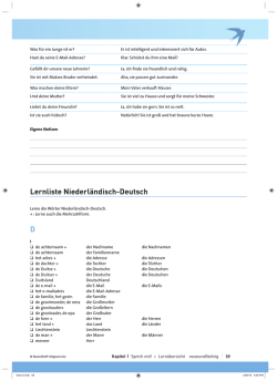 Lernliste Niederländisch-Deutsch D