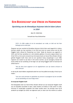 een boodschap van vrede en harmonie