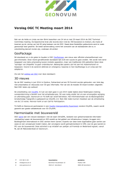 Verslag OGC TC Meeting maart 2014 GeoPackage 3D