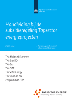 Handleiding bij de subsidieregeling Topsector energieprojecten