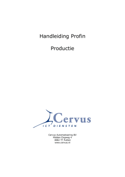 Handleiding Profin Productie