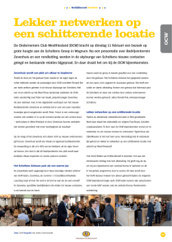 Artikel OCW bedrijfsbezoek Scholtens - Editie 1-2014