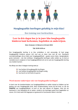 Hoogbegaafde leerlingen gelukkig in mijn klas!