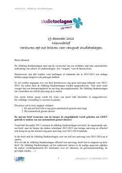 Nieuwsbrief Versturen opt-out brieven voor vangnet