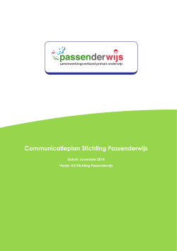Communicatieplan Stichting Passenderwijs