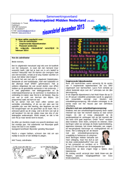 Nieuwsbrief december 2013 - SWV Rivierengebied Midden