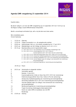 Agenda GMR-vergadering 23 september 2014