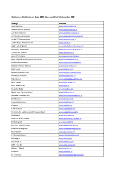 Deelnemerslijst Senioren Expo 2015 bijgewerkt tot 12 december