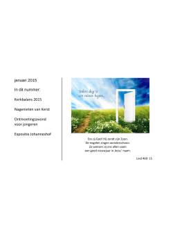 januari 2015 In dit nummer: Kerkbalans 2015 Nagenieten