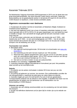 Deelnamevoorwaarden NVK Triennale 2015