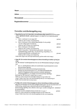 Formulier contributieregeling 2015