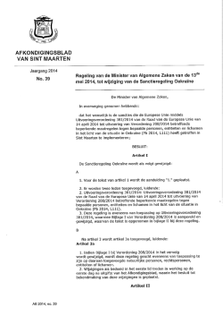 AB 2014 nr. 39 Wijziging sanctieregeling Oekraine