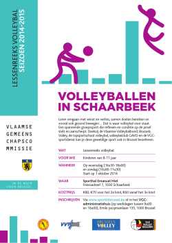 Flyer lessenreeksen volleybal in Schaarbeek en