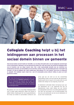 Collegiale Coaching helpt u bij het leidinggeven aan