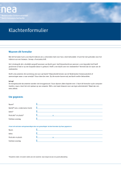 "Klachtenformulier NEa" PDF document | 450 kB Formulier