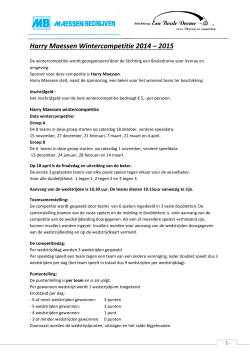 Informatie Harry Maessen Wintercompetitie
