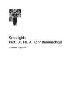 Schoolgids Prof. Kohnstammschool 2014-2015