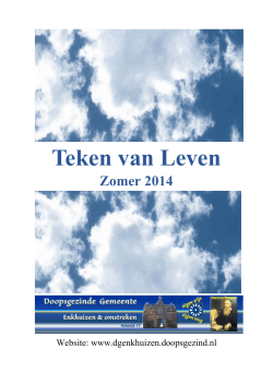 TvL-Zomer 2014 - Doopsgezinde Gemeente Enkhuizen
