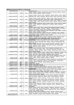 Rittenprogramma 2014 A- en B-groep