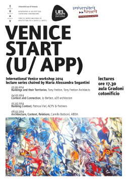 Venice Start U APP locandina LECTURES - a2o