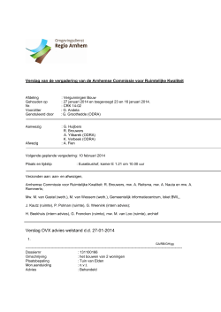 Verslag OVX advies welstand d.d. 27-01-2014