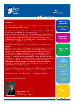 Nieuwsflits OOZ - juli 2014 - Openbaar Onderwijs Zwolle en Regio