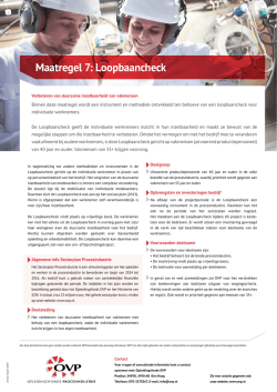Maatregel 7: Loopbaancheck
