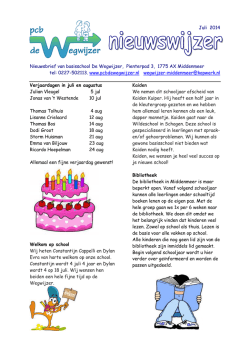 Juli 2014 Nieuwsbrief van basisschool De