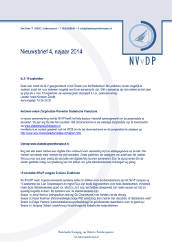 Nieuwsbrief 4, najaar 2014 - Nederlandse Vereniging van Diabetes