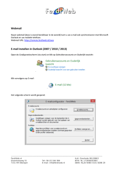 Instellingen e-mail Outlook/Mobile