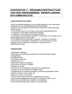 hoofdstuk 3 - organisatiestructuur van een onderneming