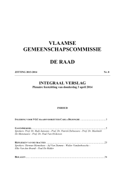 het verslag - De Raad van de Vlaamse Gemeenschapscommissie