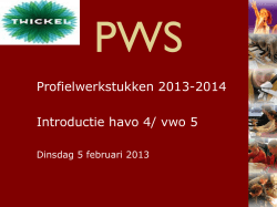 Informatie over het profielwerkstuk