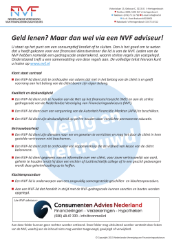 NVF flyer - Consumenten Advies Nederland