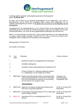 Raad 2014-10-28 Agenda - Gemeente Heerhugowaard