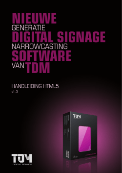 Handleiding HTML5 - TDM Digital Signage