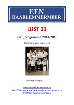 EEN Haarlemmermeer - Verkiezingen 19 maart 2014