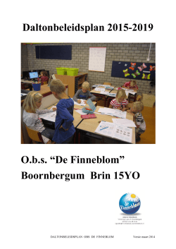 Daltonbeleidsplan 2015-2019 O.b.s. “De Finneblom” Boornbergum