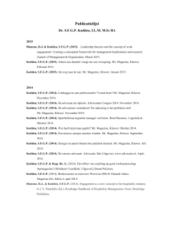 Publicatielijst SFGP Kodden (December 2014)