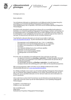 Introductiebrief - Rijksuniversiteit Groningen