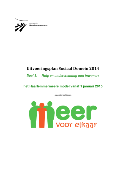 Uitvoeringsplan Sociaal Domein 2014