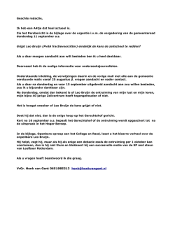 Inleiding en uitleg voor pers, media en