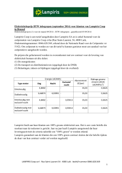 Elektriciteitsprijs BTW inbegrepen (september 2014