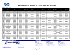 Mediterranean Service to Costa Rica and Ecuador