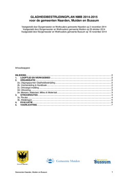 Gladheidsbestrijdingsplan NMB 2014-2015