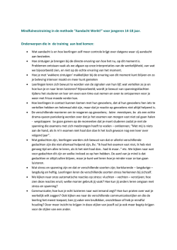 Inhoud mindfulnesstraining voor jongeren