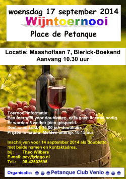 poster wijntoernooi - Petanque Club Venlo
