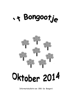 Bongootje oktober 2014 - OBS De Bongerd