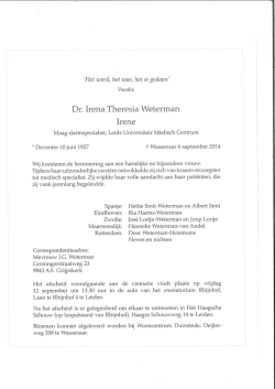 Dr. Irena Theresia Weterman