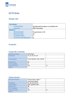 ECTS fiche - CVO Antwerpen